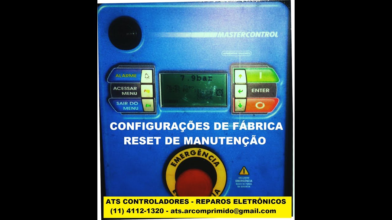 Controlador Master Control - Carel Metalplan - Configura&ccedil;&otilde;es de F&aacute;brica e Reset Manuten&ccedil;&atilde;o