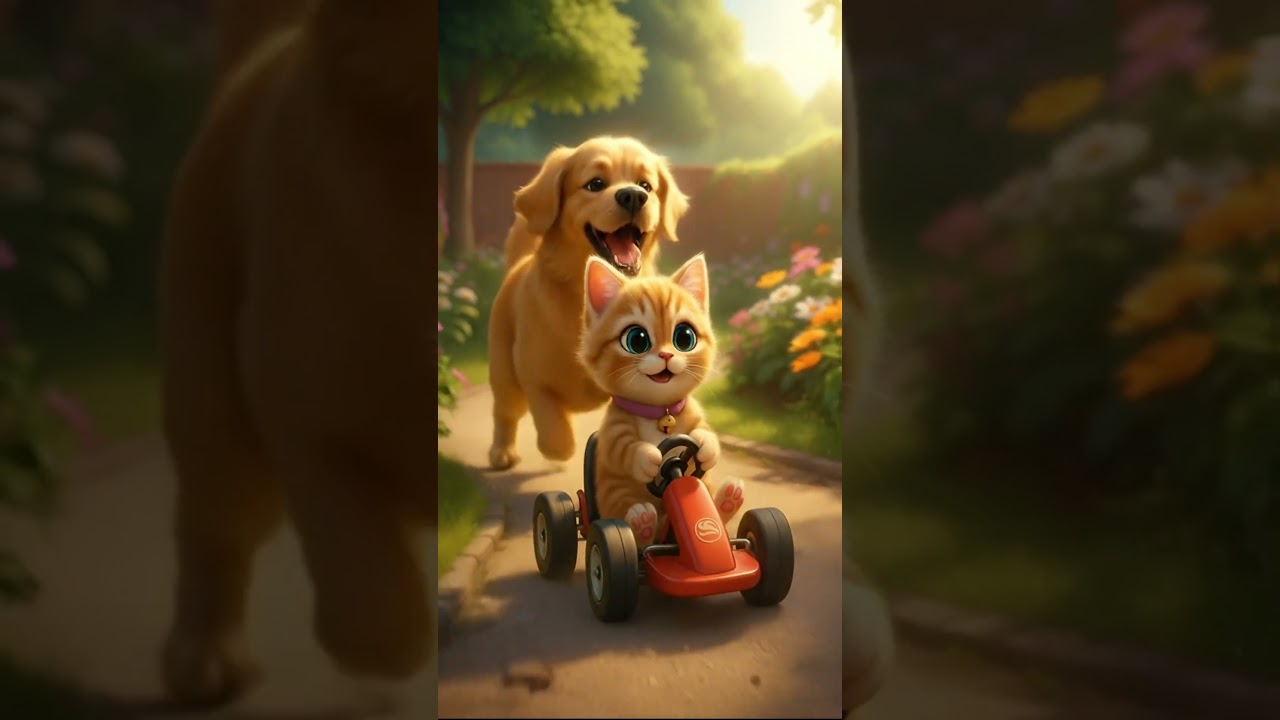 Cute Kitten Drives a Go-Kart on an EPIC Garden Adventure! 🐱🏎️ (Milo The Racer)