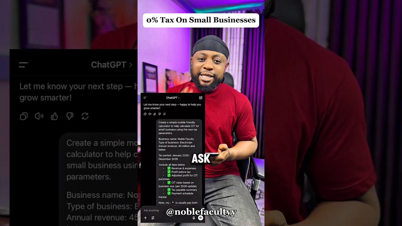 0% Tax On Small Businesses. #techtips #business #tax #paytaxes #government #nigeria #businesses