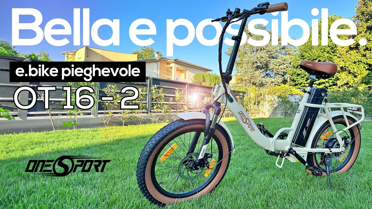 Bici Elettrica OneSport OT16-2 | BELLA EBIKE PIEGHEVOLE CON 120 KM DI AUTONOMIA