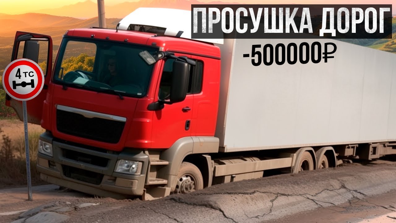 Просушка дорог сделает вас банкротом. Штрафы по 500000₽ за каждую рамку. Ограничение 4 тонны на ось.