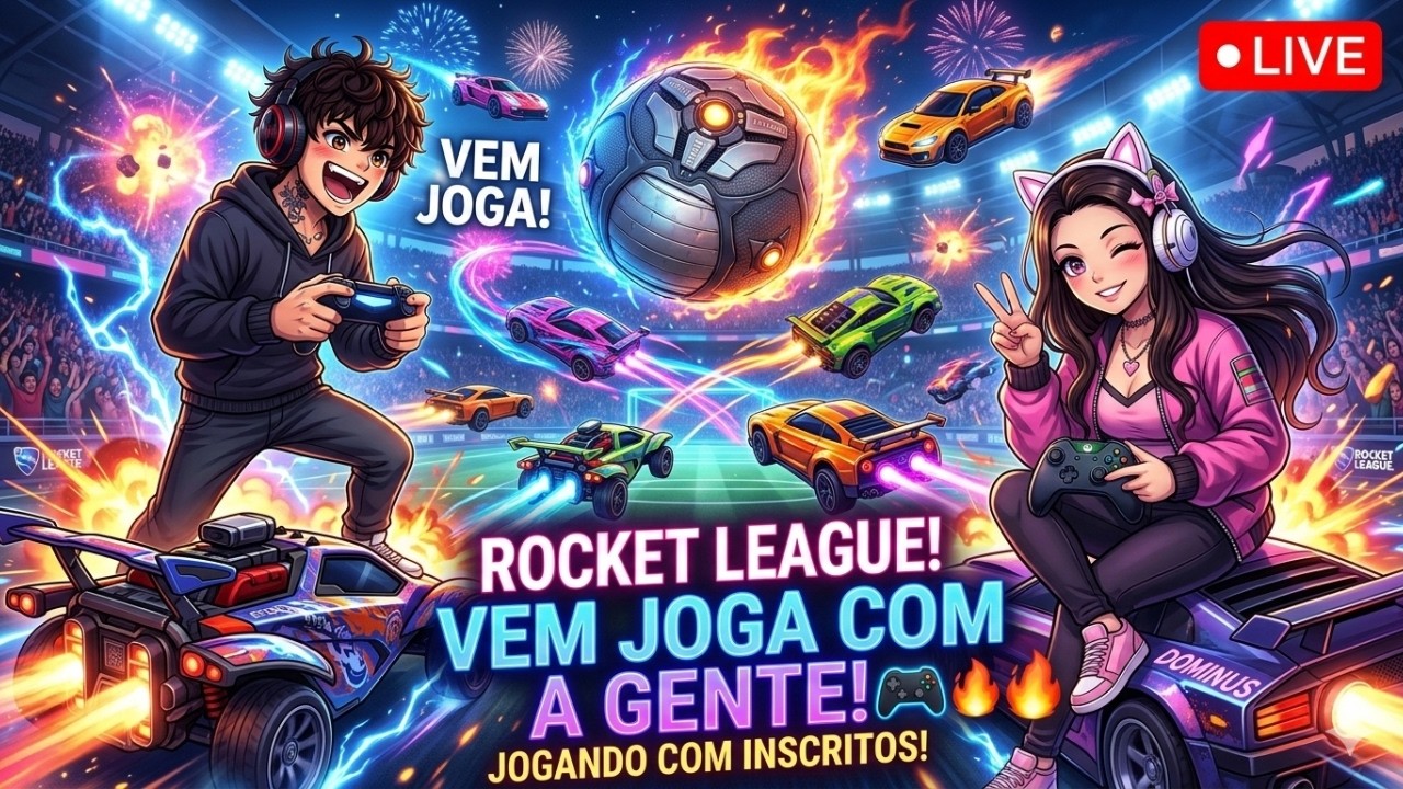VEM JOGAR ROCKET LEAGUE COM A GENTE! 🚗⚽ (Jogando com Inscritos AO VIVO)