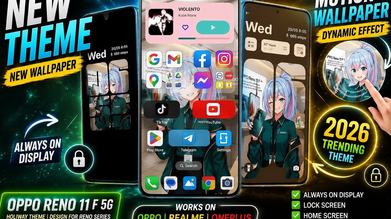 NEW 2026 OPPO Theme & Wallpaper 🔥 | Always On Display + Lock Screen + Home Screen