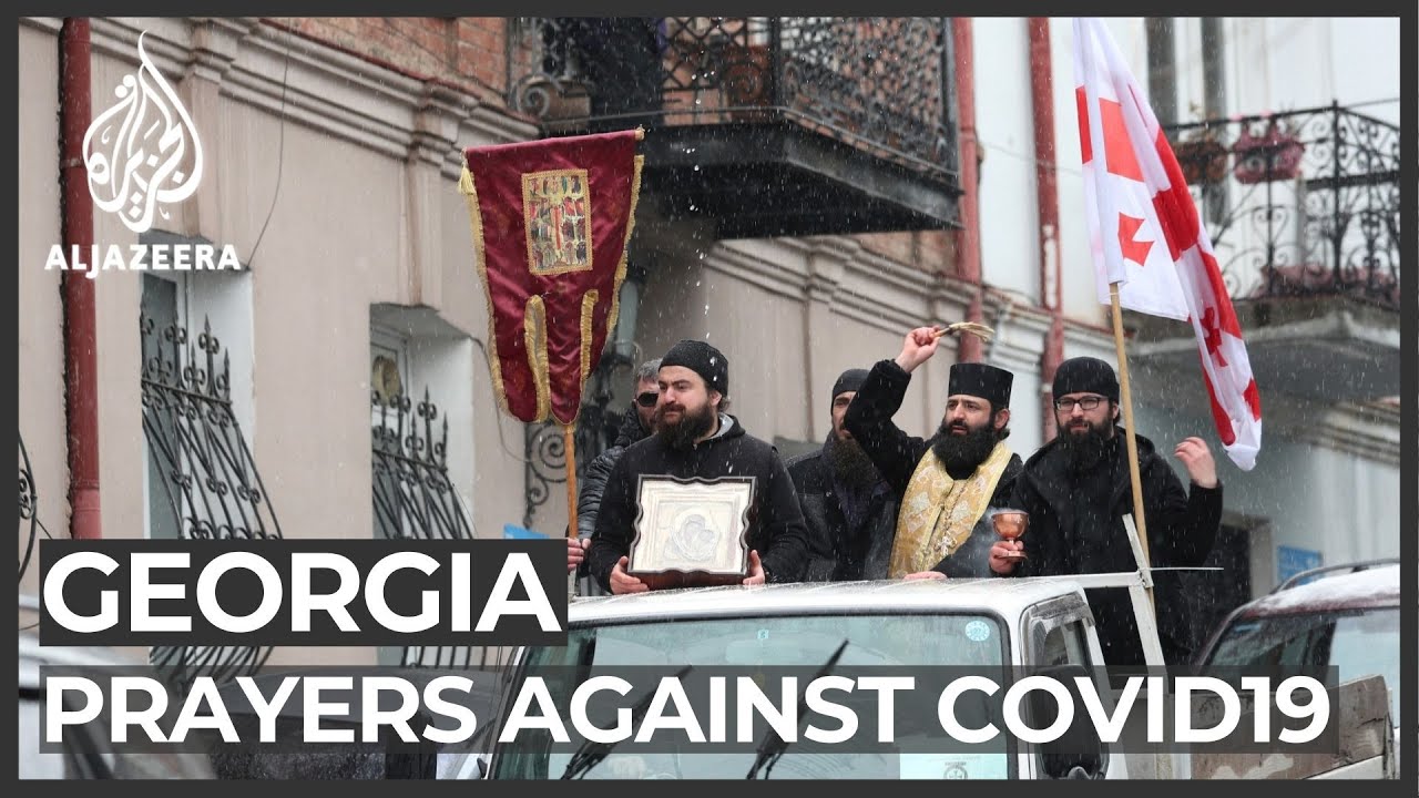 Georgia priests bless Tbilisi city in bid to contain COVID-19