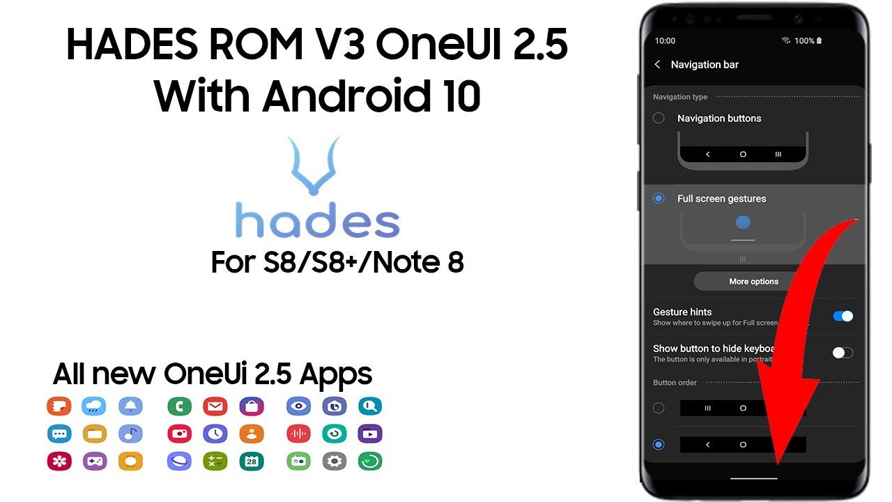 ONEUI 2.5 Android 10 For Galaxy Note 8. Support Nav Gesture !