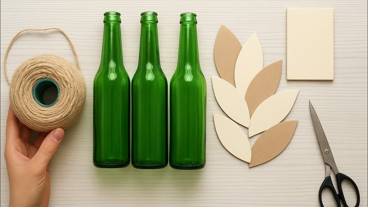 DIY Home Decor: Make Elegant Rope Vases from Old Bottles 🍾😍✨️