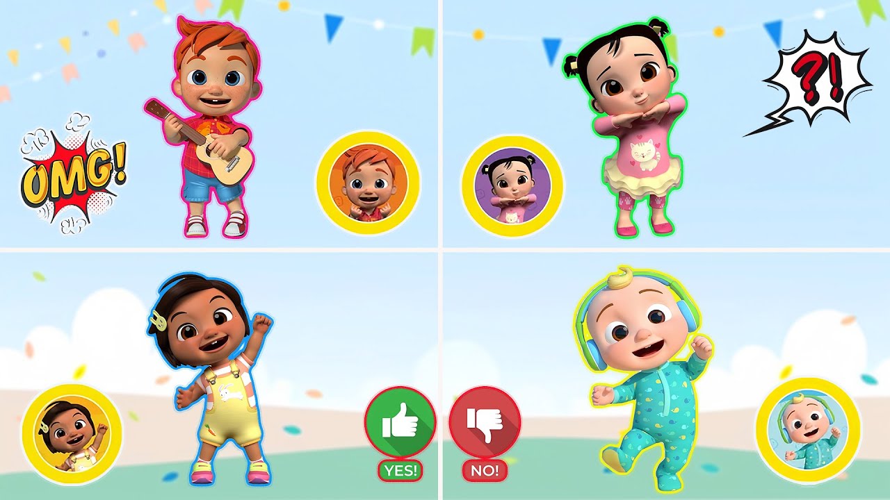 Cocomelon Shadow Challenge – Match Nico, Ji, Nina & CeCe To Their Spots | Funny Animation