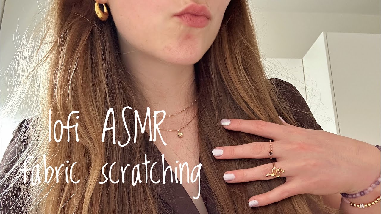 lofi ASMR fabric scratching on a shirt and pillows 
