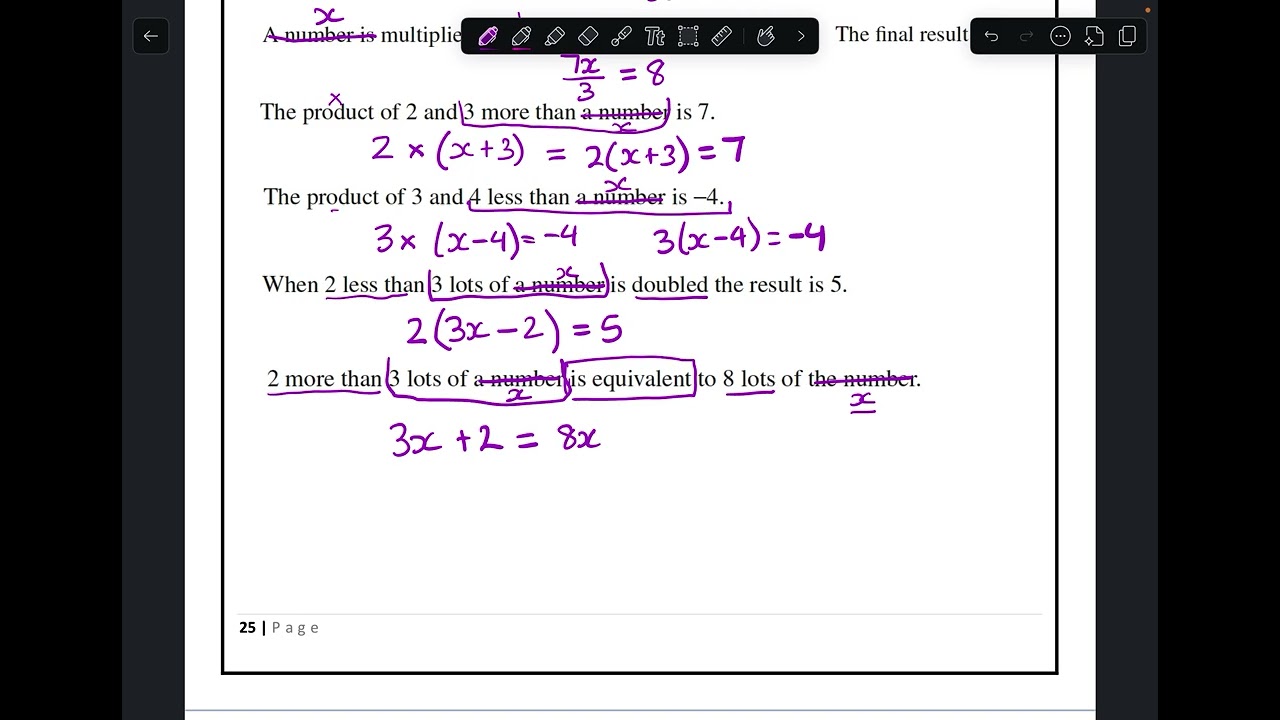 Equation Word Problems 