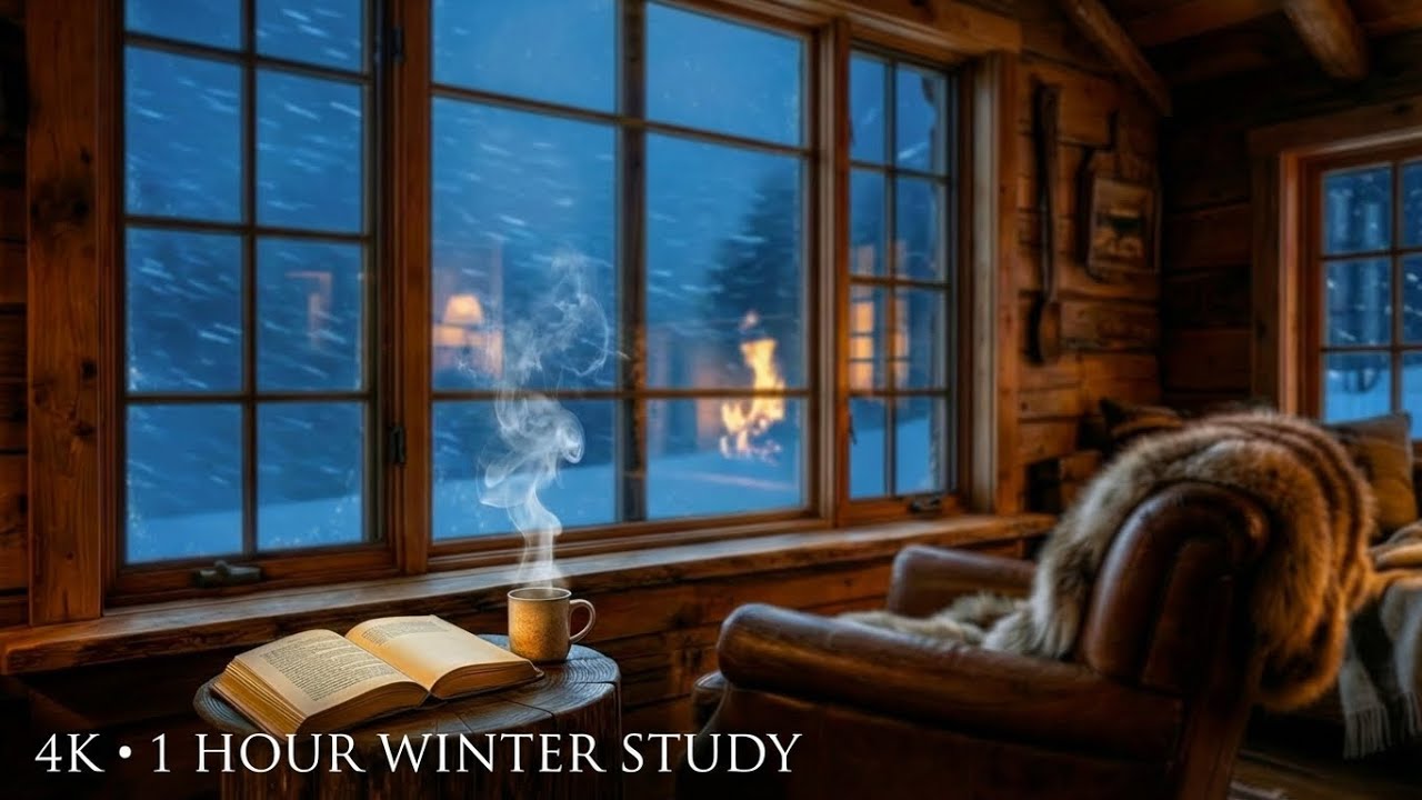 Winter Study Music ❄️ Piano & Blizzard Sounds for Focus (1 Hour)