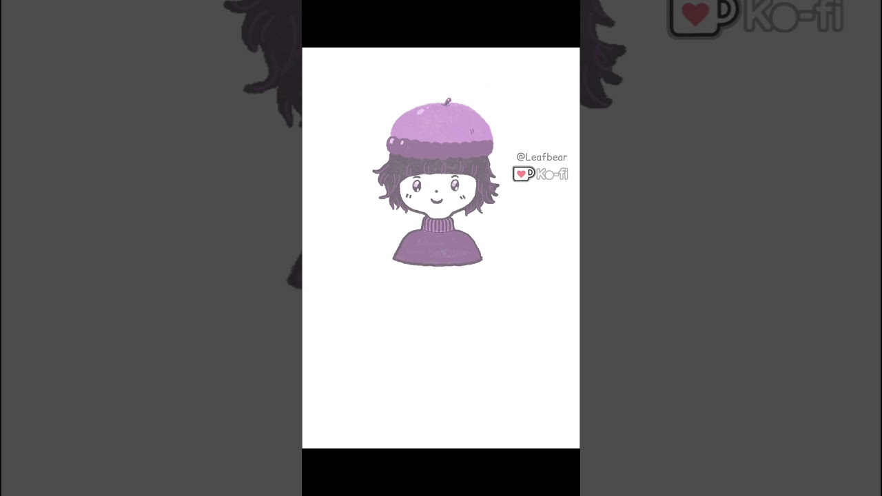 [Procreate] Drawing a cute purple girl 