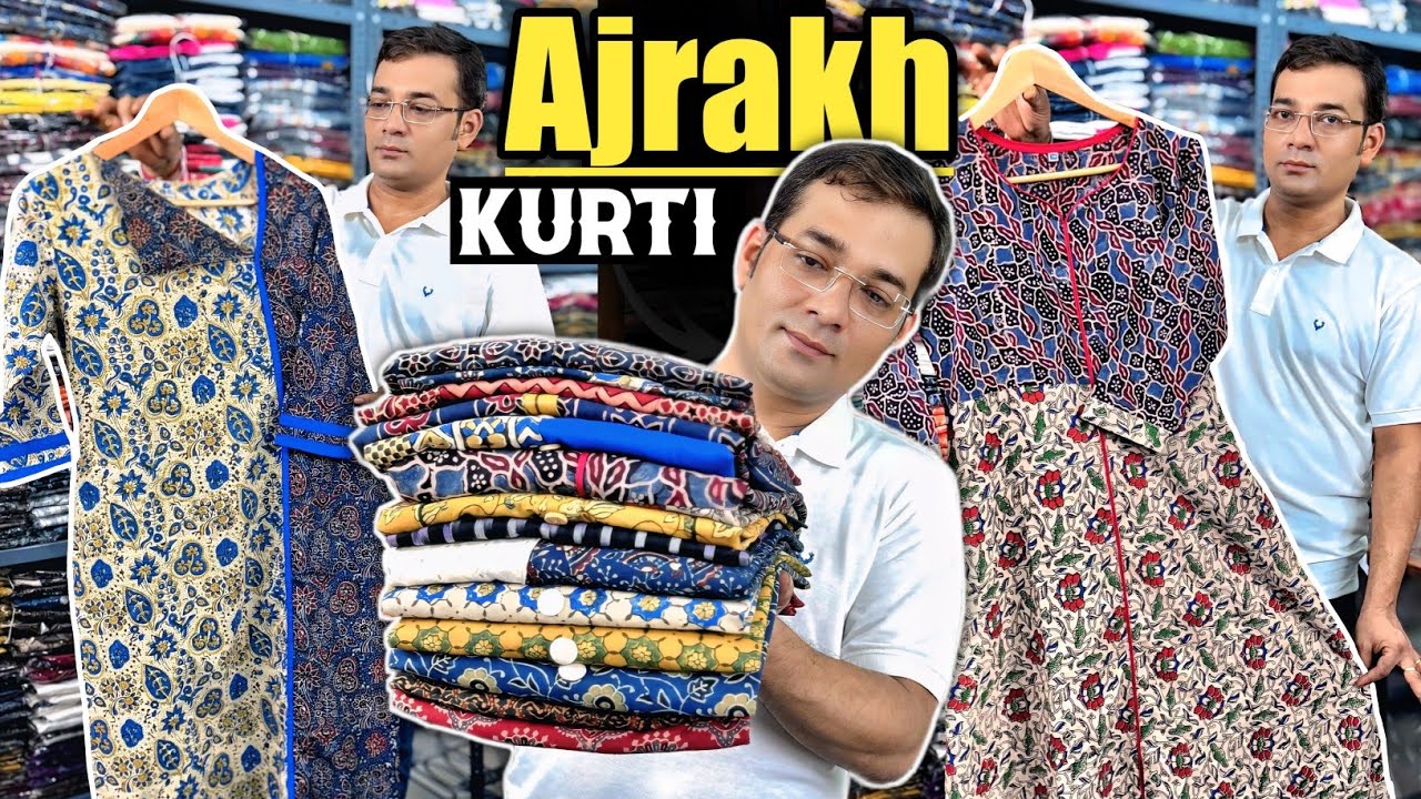 Hand Block Ajrakh Kurti Manufacturer in Kolkata - 100% Pure Cotton Frock & Kurti Wholesaler 🔥🔥