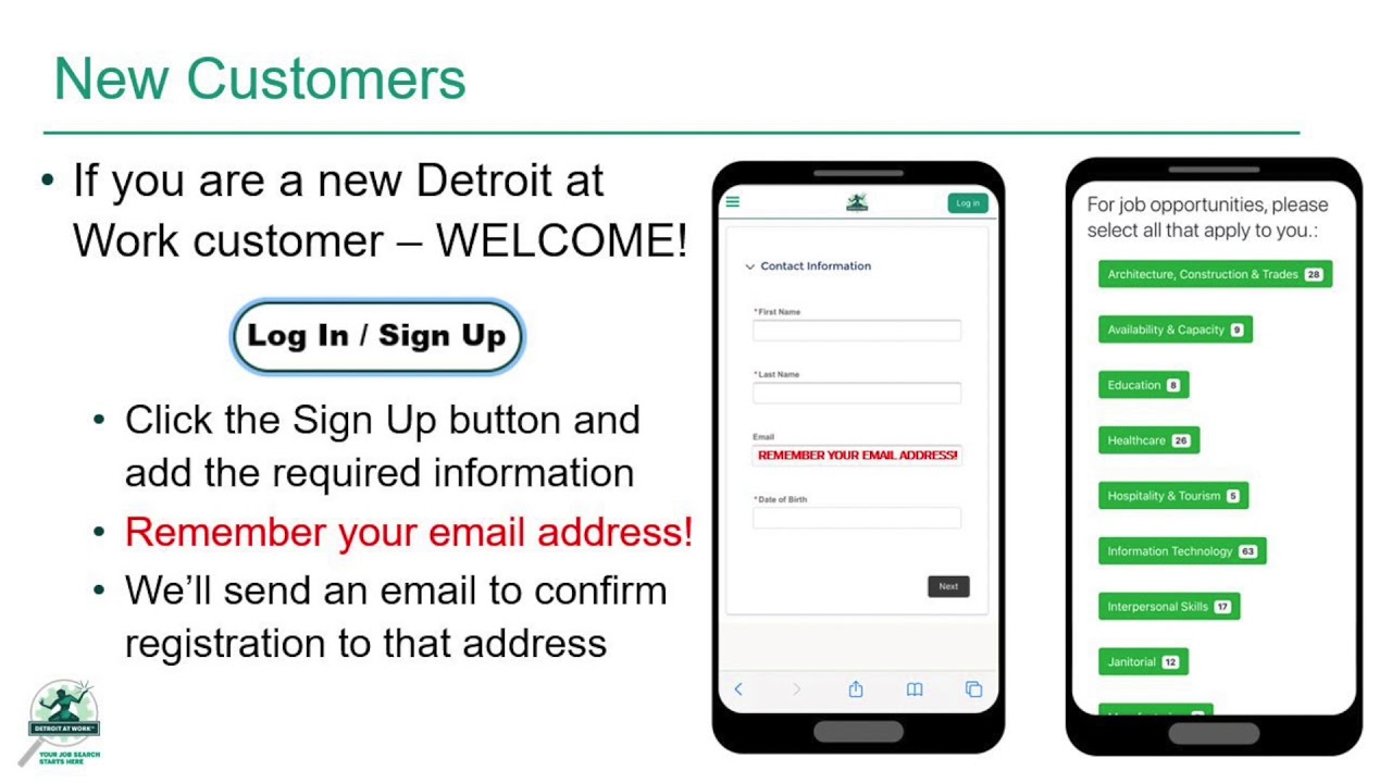 Detroit At Work Sign Up and Login