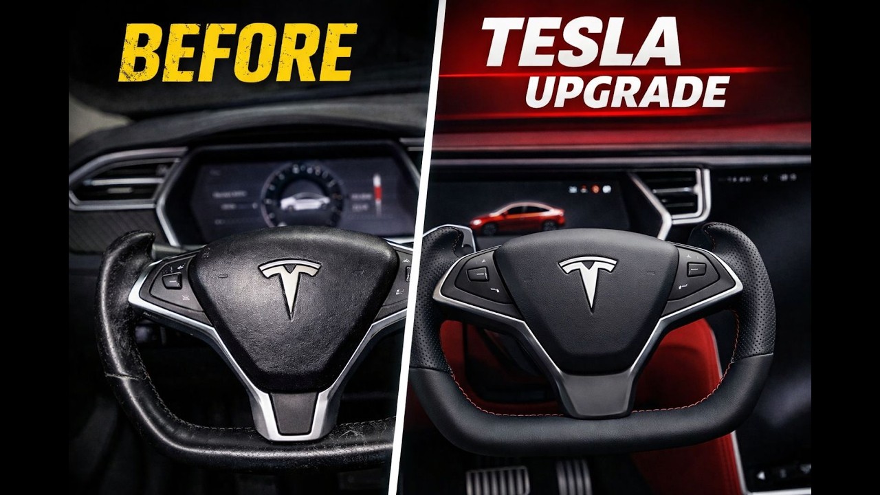 Tesla Model S Steering Wheel Restoration | Premium Nappa Leather Upgrade