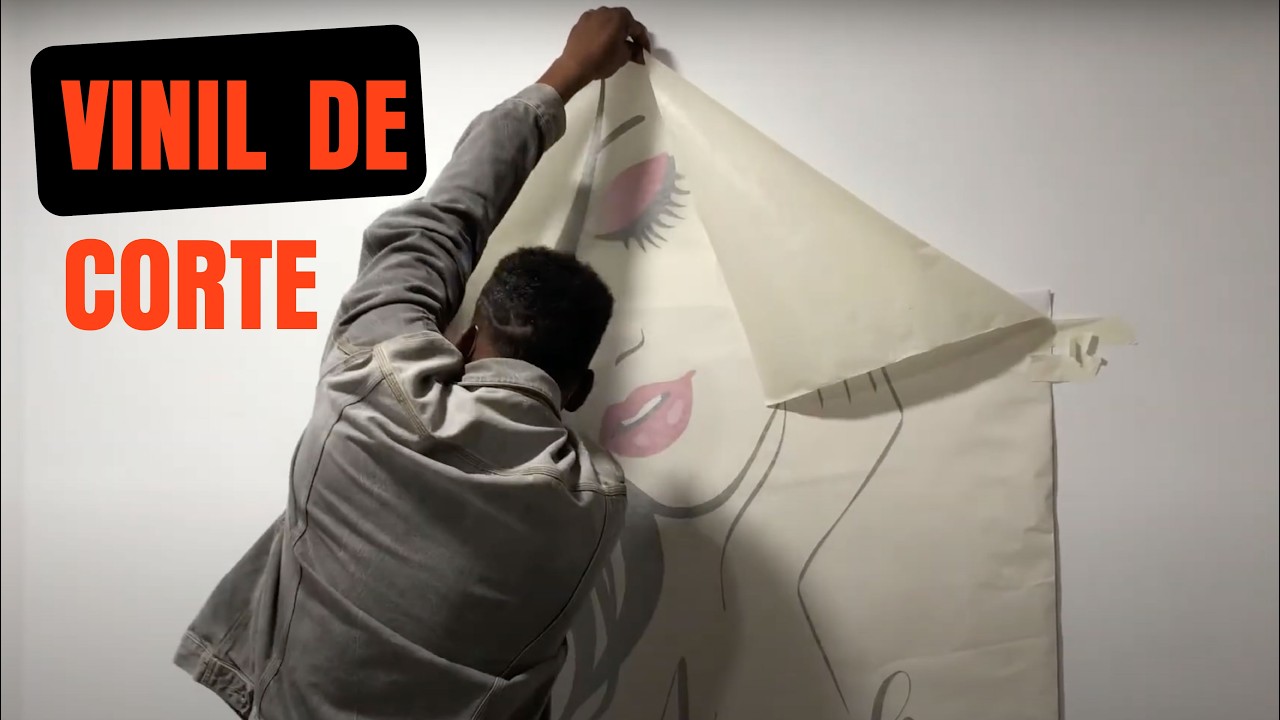 Colocación de VINILO de corte en una pared,2025