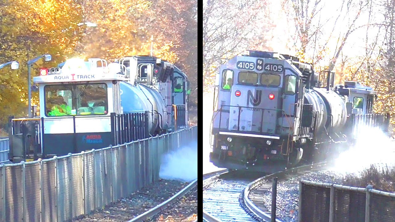 The AquaTrack Train with NJ Transit 4105 on the Main/Bergen County Line