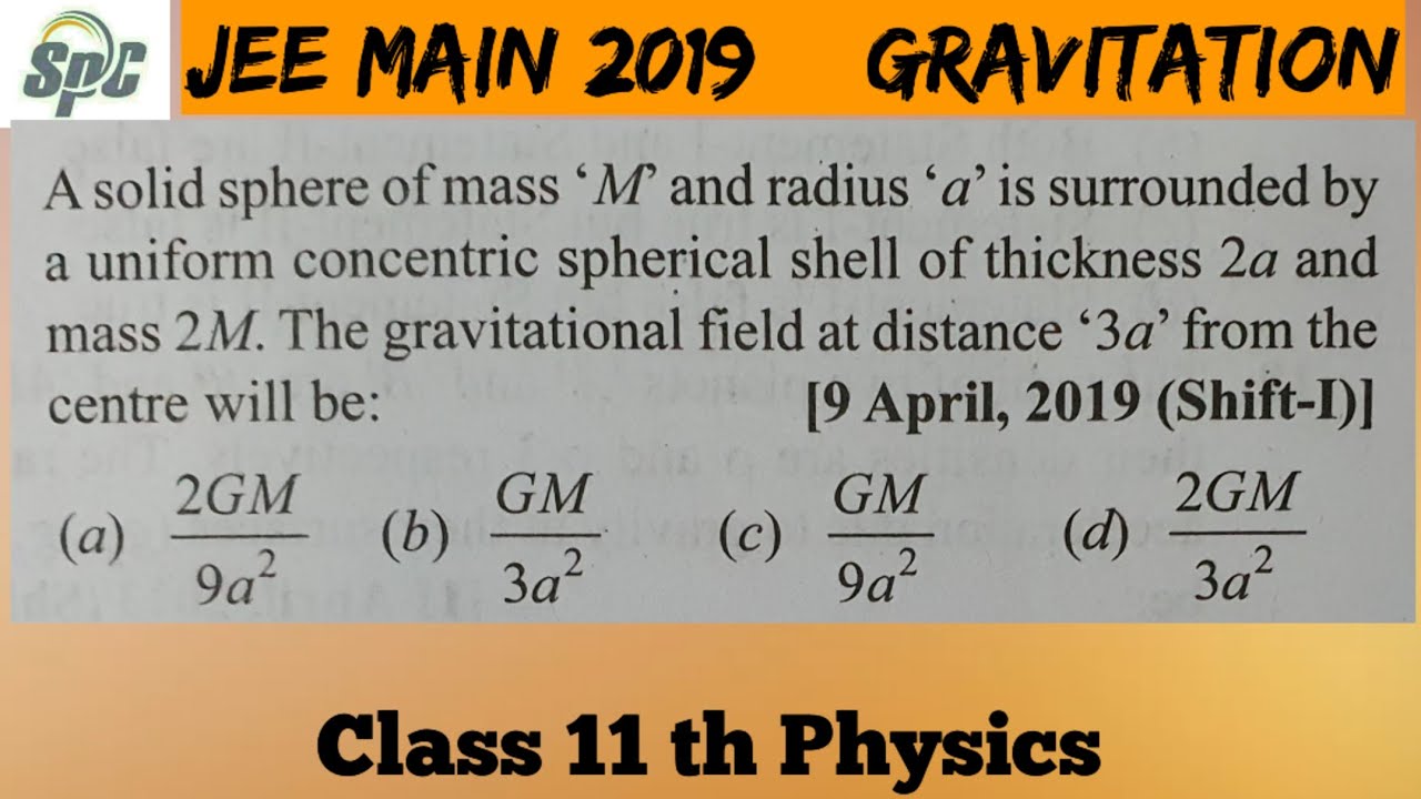 A solid sphere of mass M and radius a is surrounded by a uniform concentric spherical shell of thick