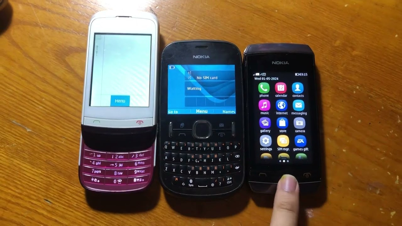 Nokia C2-03 vs Asha 200 vs Asha 305 startup and shutdown race
