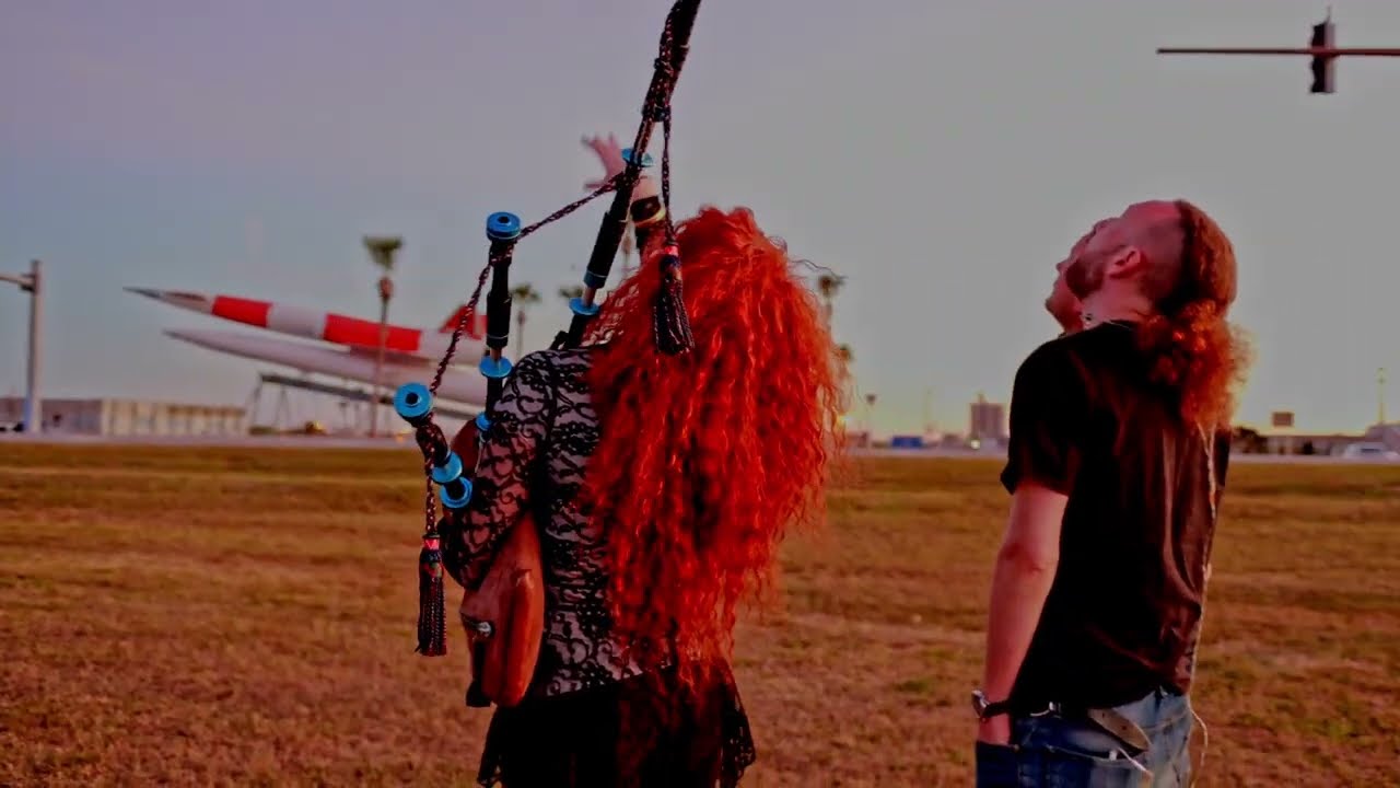 SpaceX Falcon 9 launch with bagpipes playing 