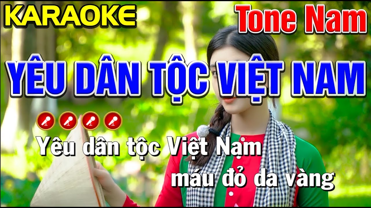 ✔ YÊU DÂN TỘC VIỆT NAM Karaoke Tone Nam ( BEAT CHUẨN ) ► Dáng Quê