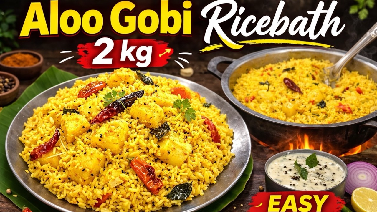 CAULIFLOWER/GOBI PALAV | HOTEL STYLE RICEBATH | ALOO PULAO | Gobi Rice | Potato Rice | #ricebath