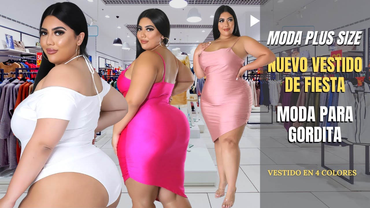 Moda para mujer plus size con Vestido de fiesta para gorditas ||  Moda plus size 2022