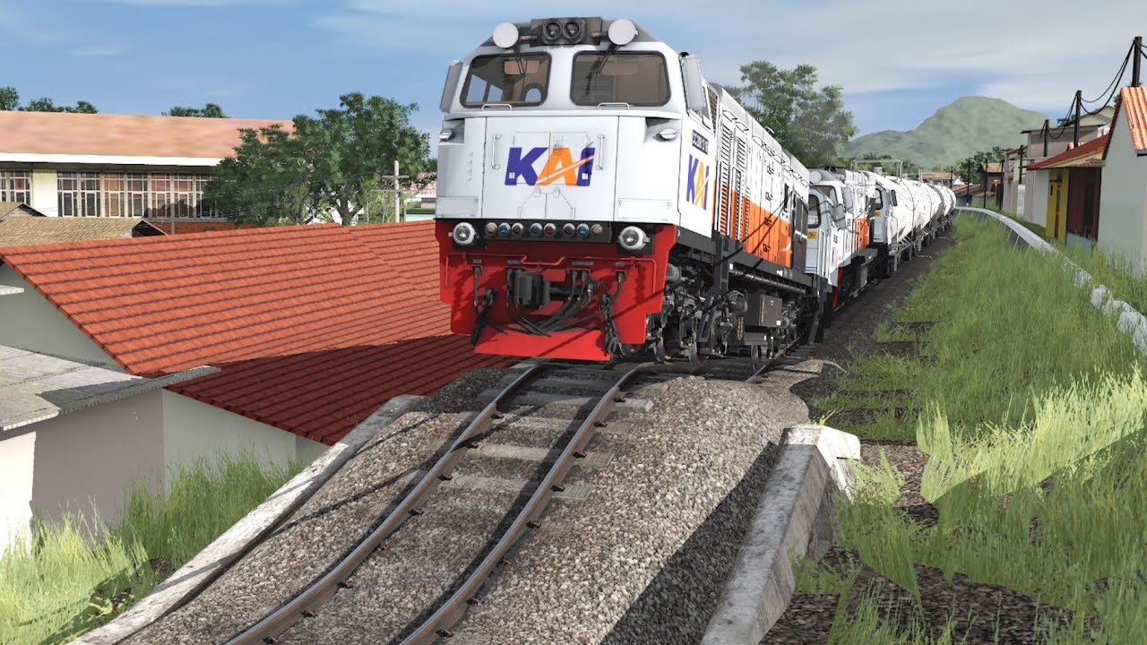 kereta api melewati polisi tidur dan rel oleng | train goes through speed bumps and tracks swerve #3