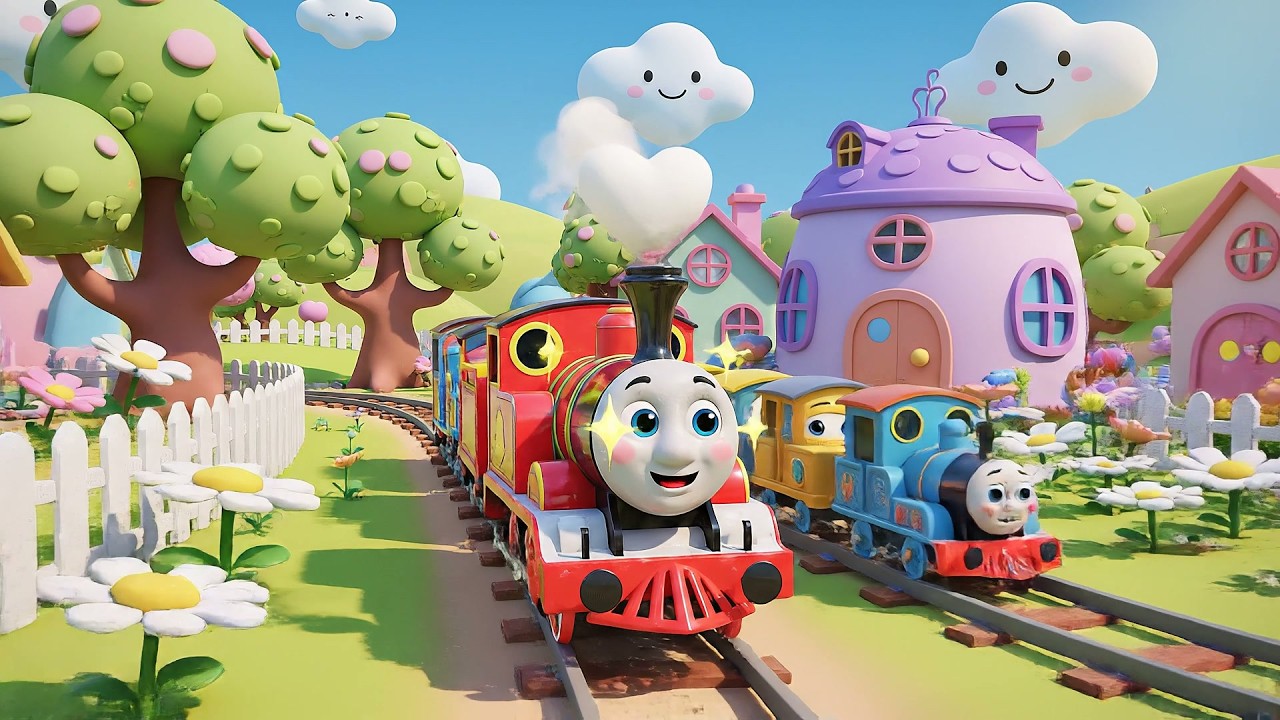 Tres Pequeños Trenes de Juguete Clic Clic | Canción de Trenes y Sonidos para Niños