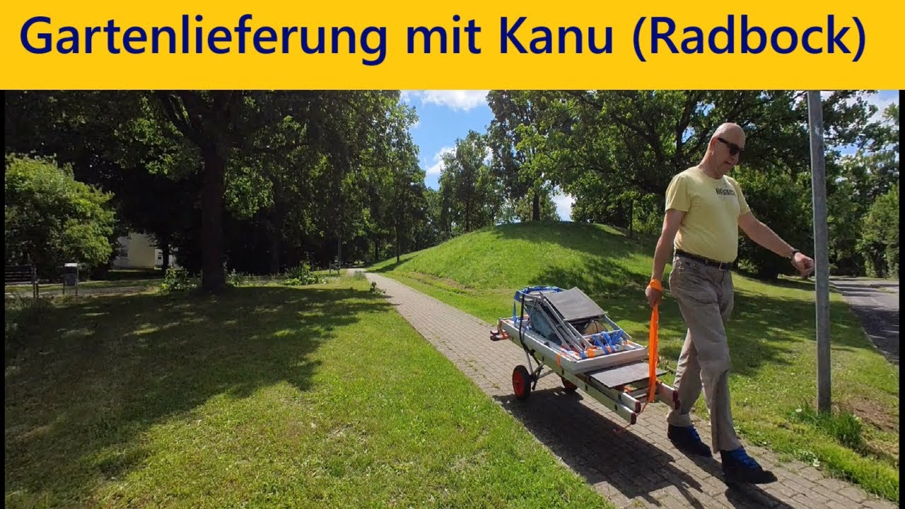 erstmalraus... Gartenlieferung mit Kanu   (Räderbock)