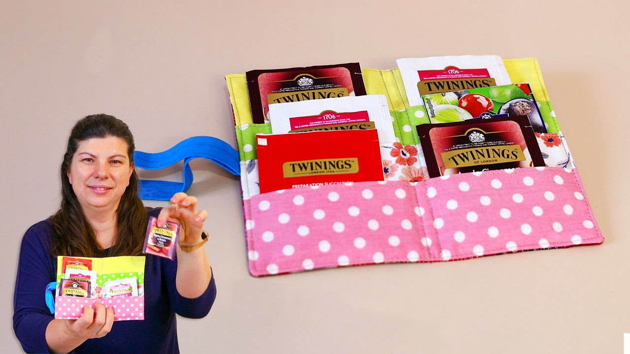 DIY Tea Wallet // Tea Bag Holder Sewing Pattern