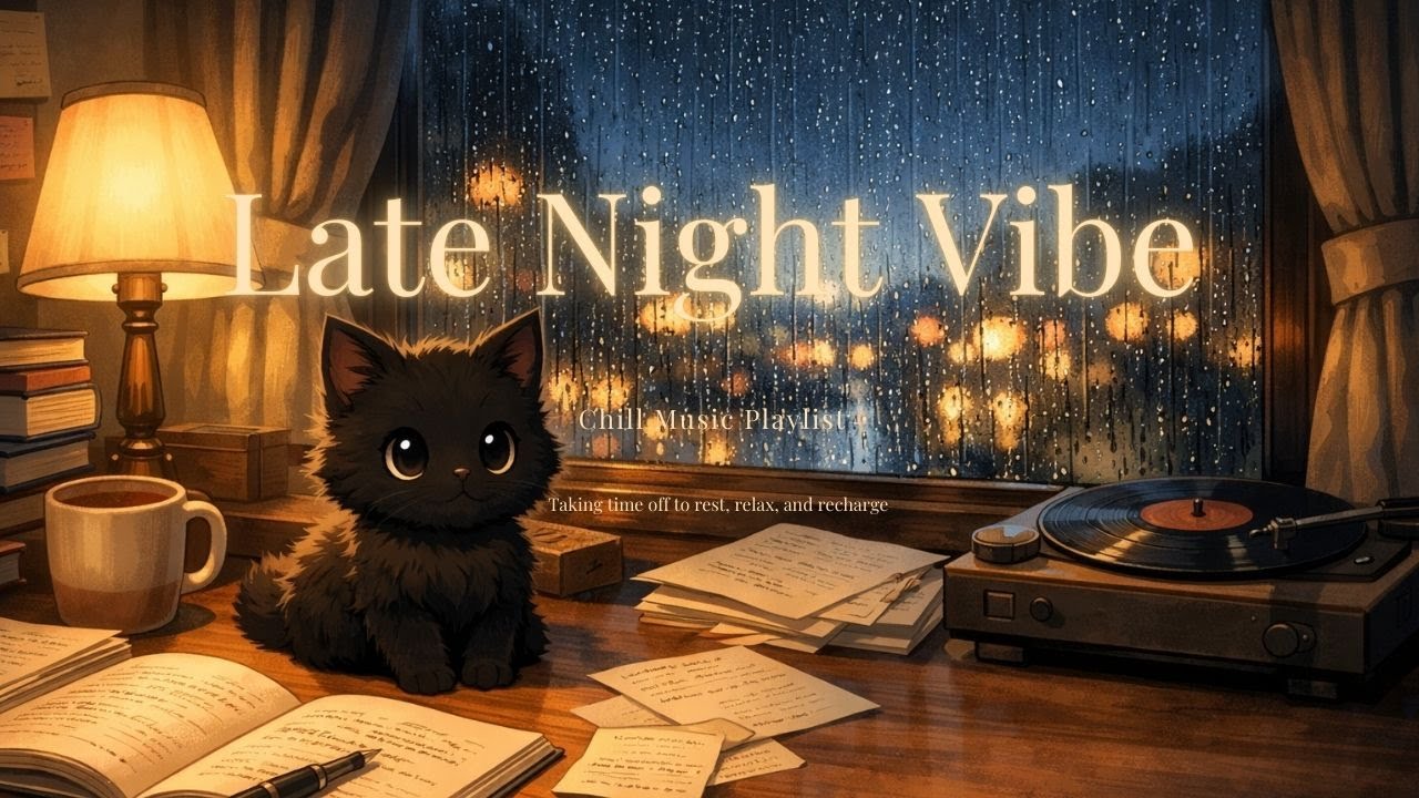 Late Night Study Lofi 🌙📚 Chill Beats, Piano & Vinyl Crackle for Deep Focus