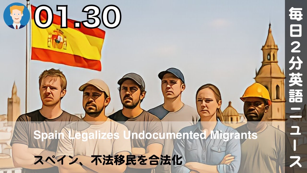 スペイン、不法移民を合法化 | AI英会話 | 英語ニュース 2026.01.29 | 日本語&英語字幕 | 聞き流し・リスニング・シャドーイング