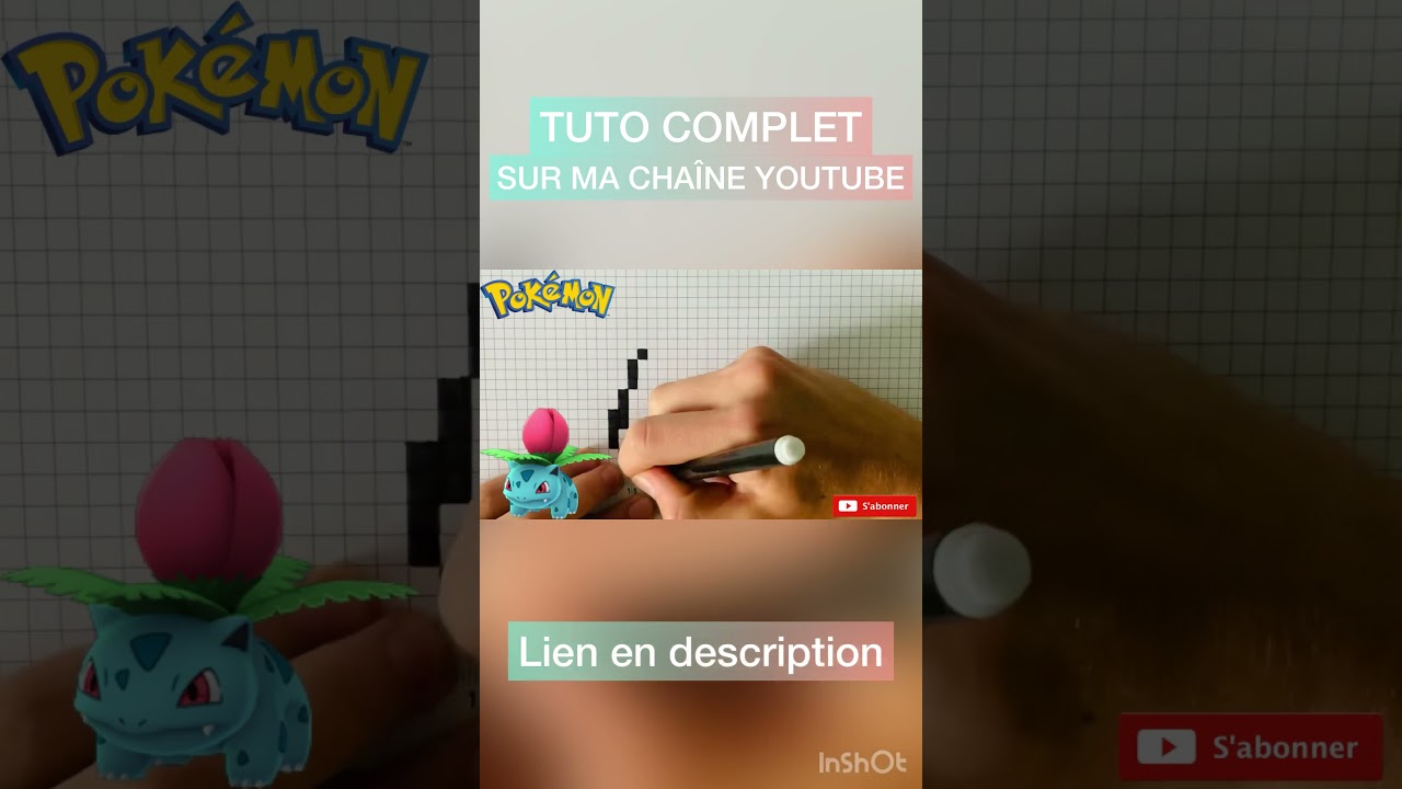 TUTO DESSIN PIXEL ART HERBIZARRE POKEMON #shorts