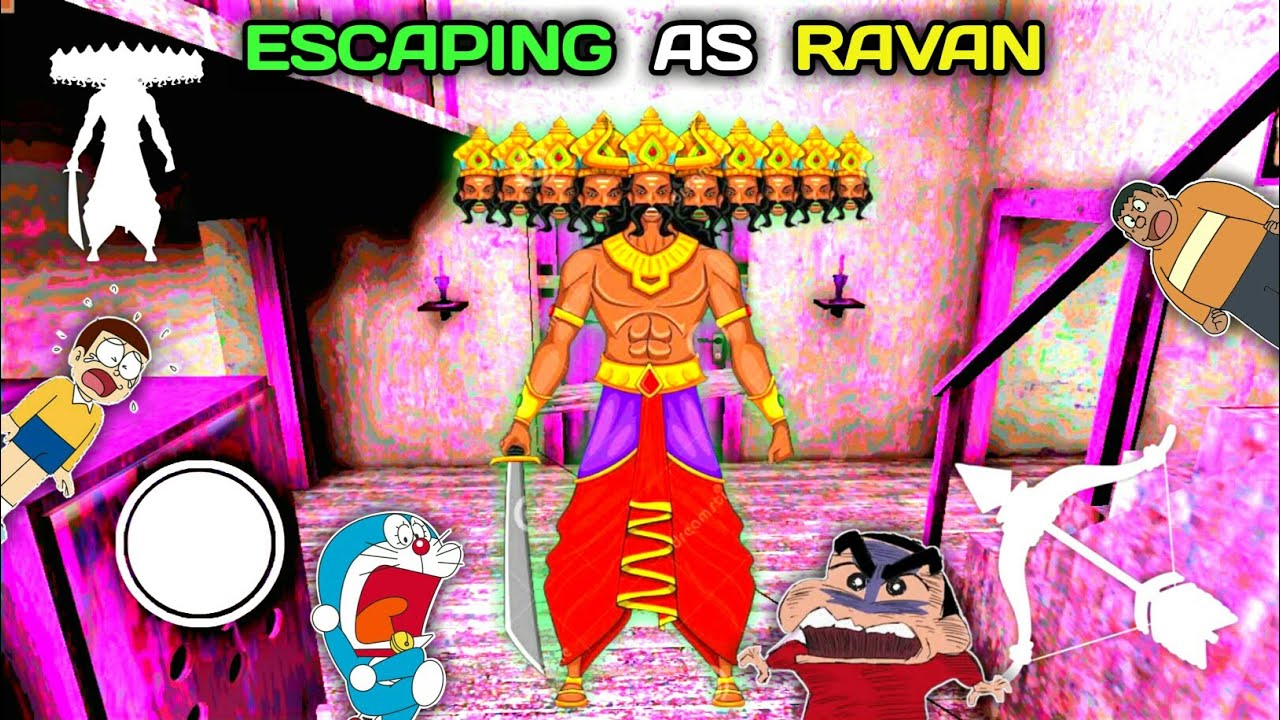 RAVAN Banke Kiya Door Escape (Dusshera) | Escaping As RAVAN In Granny With Doraemon Nobita Gian