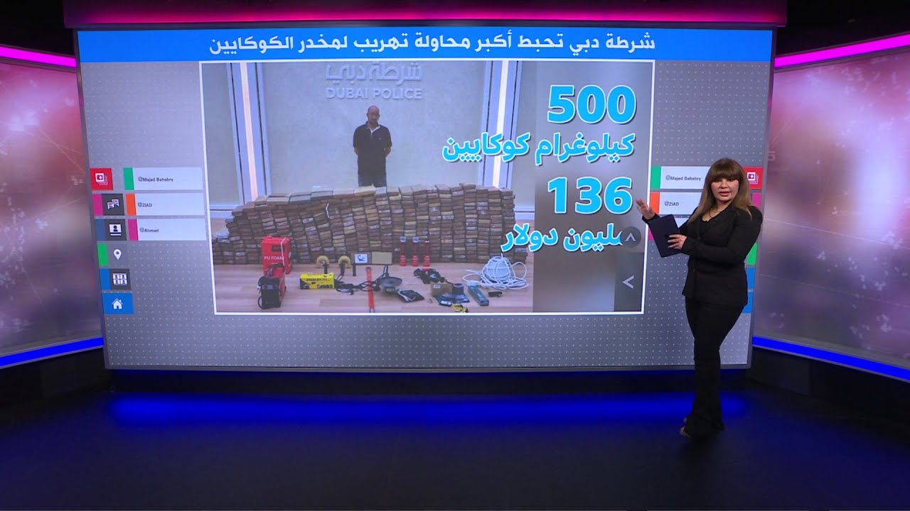 بالفيديو..شرطة دبي تكشف تفاصيل ضبط أكبر عملية تهريب كوكايين في المنطقة