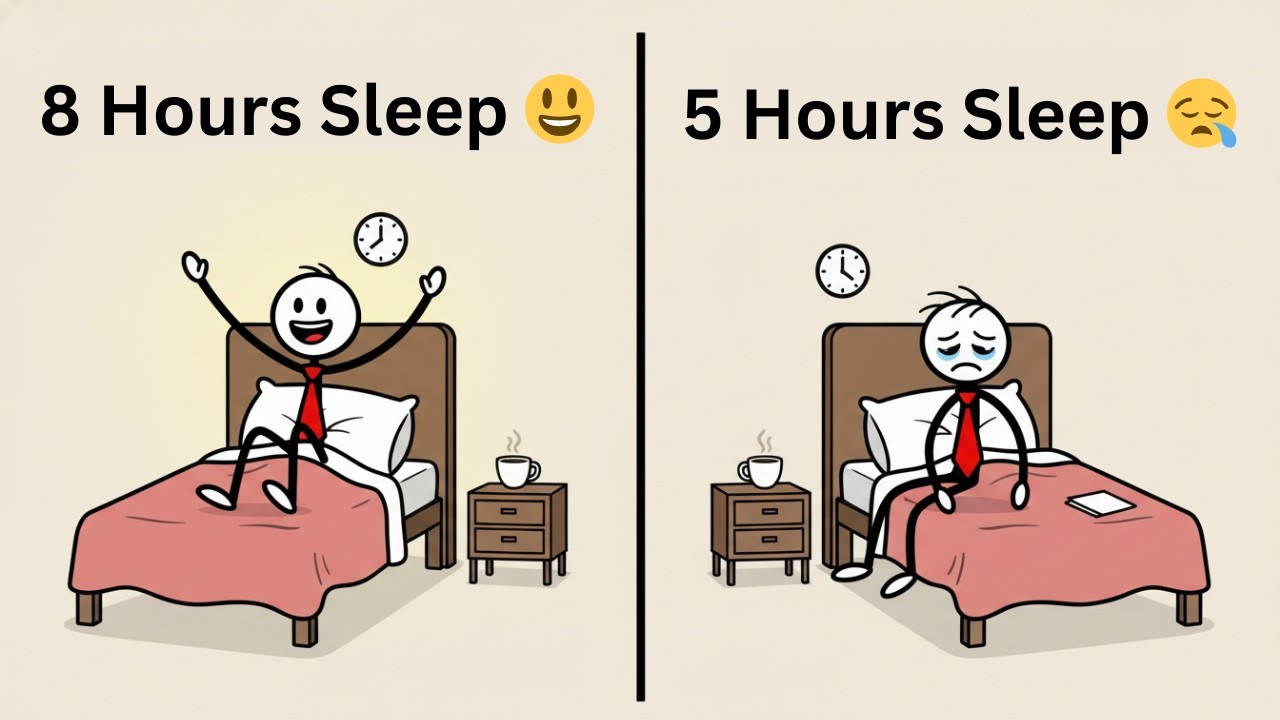 Sleep 8 Hours vs Sleep 5 Hours  What Happens to Your Body  Stick Animation