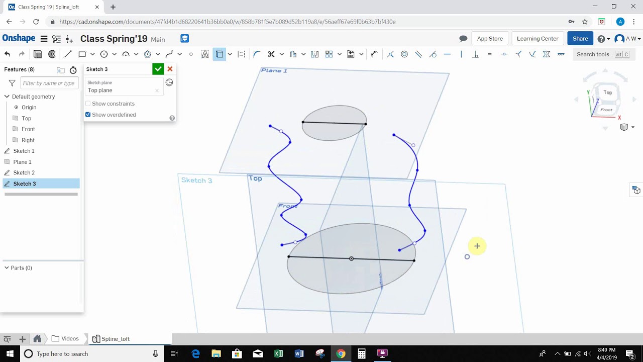 WEST Class: Onshape - Splines as Loft Guides