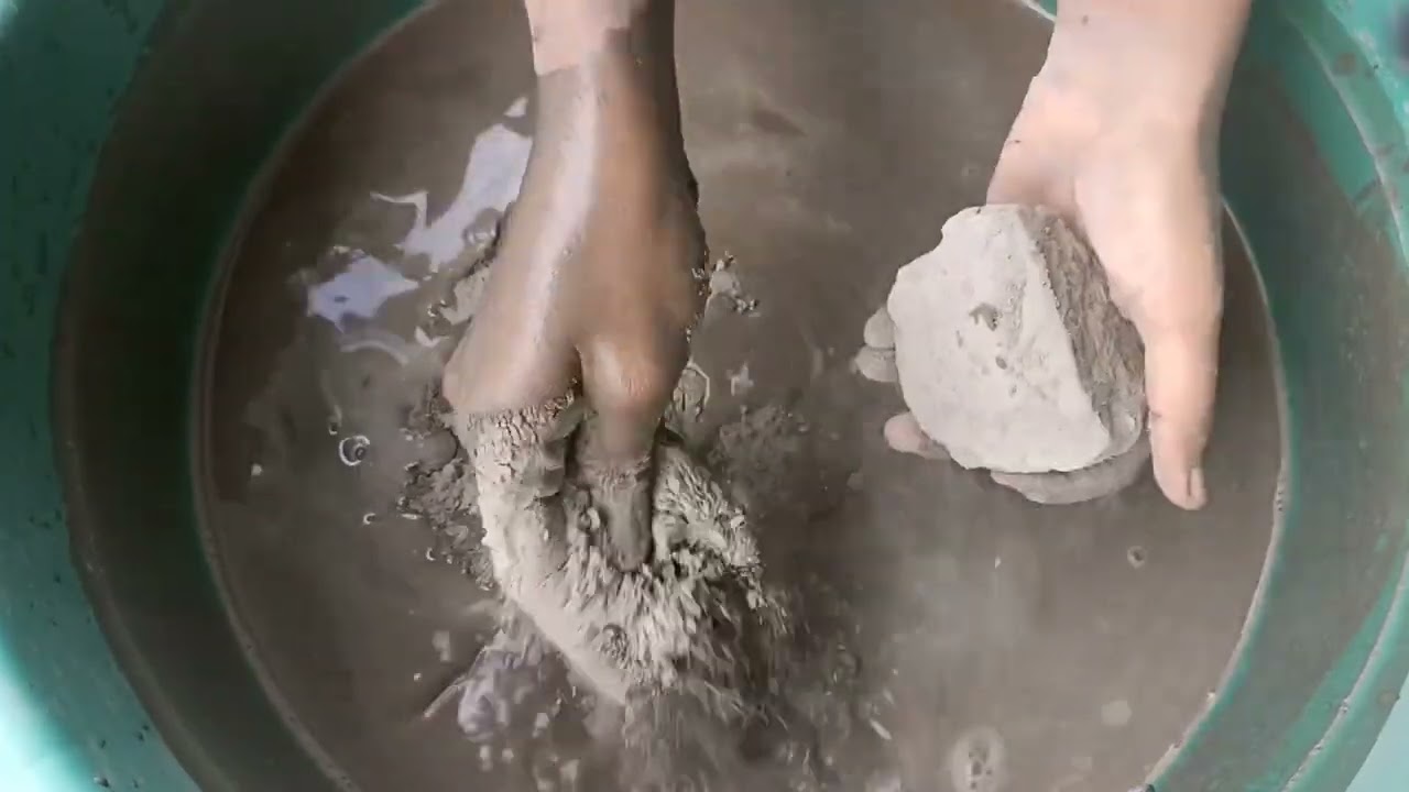 Pure cement crumbling 💦#asmr #asmrsounds #relaxing #satisfying #cement #water #bts #shortvideo 