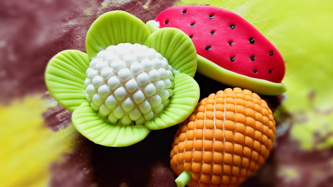 Diy-play doh clay miniature fruits/clay vegetables,Konthika