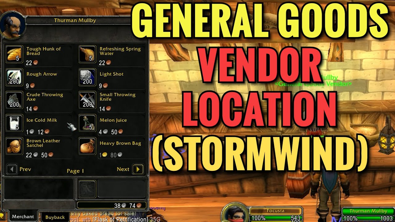 Stormwind General Goods Vendor Location - WoW Classic