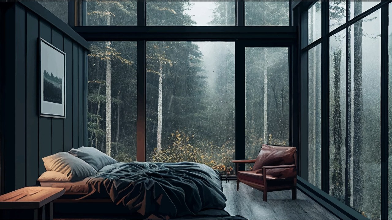 Stormy Bedroom Sanctuary — Heavy Rain & Distant Thunder (6 Hours)