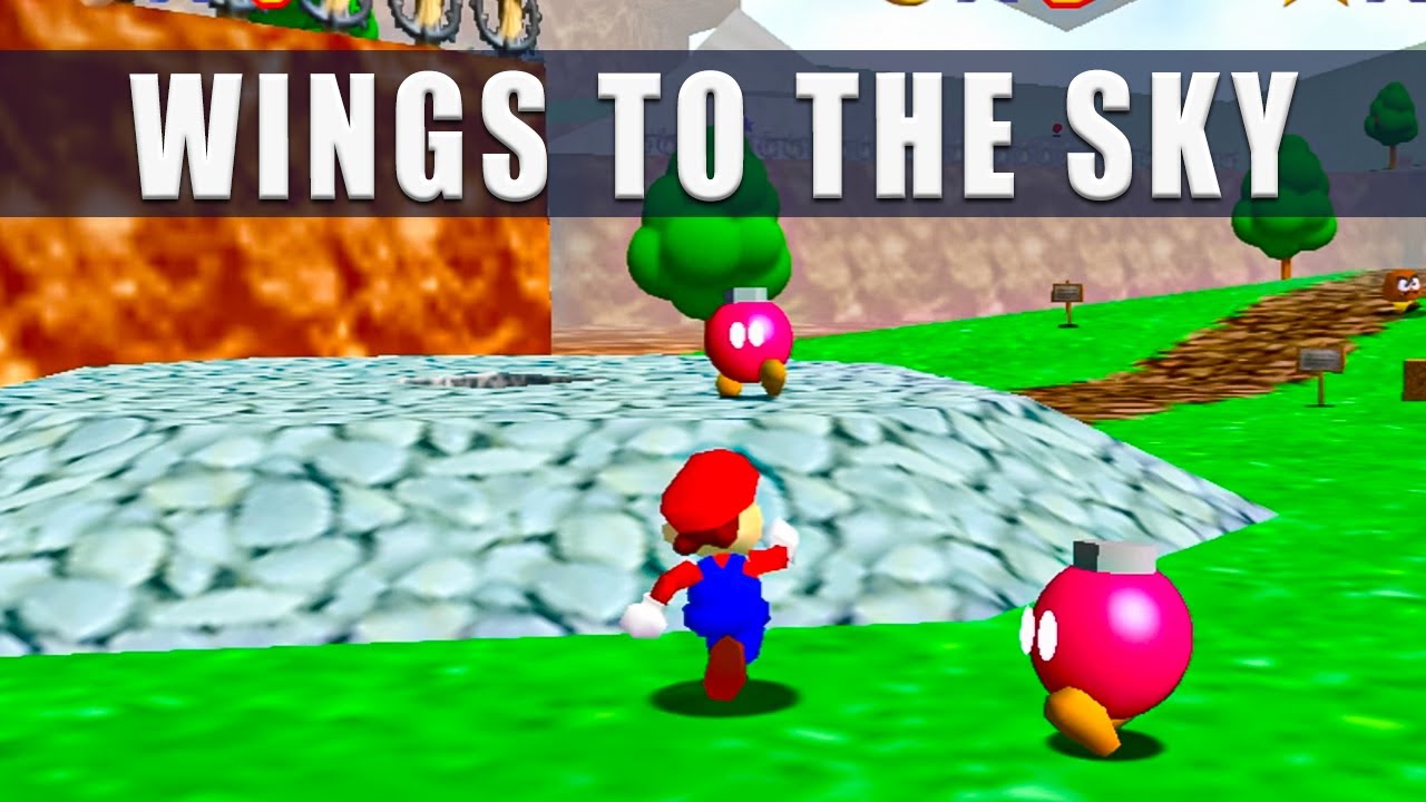 Super Mario 64 Switch Mario Wings to the Sky Course 1 Bob-omb Battlefield 3D All Stars