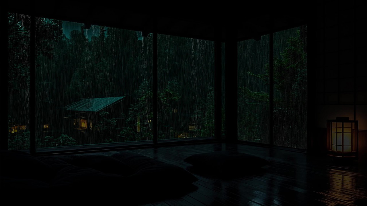 Rain Falling in the Deep Forest (No Ads) | Peaceful Forest Rain Sounds for Sleeping