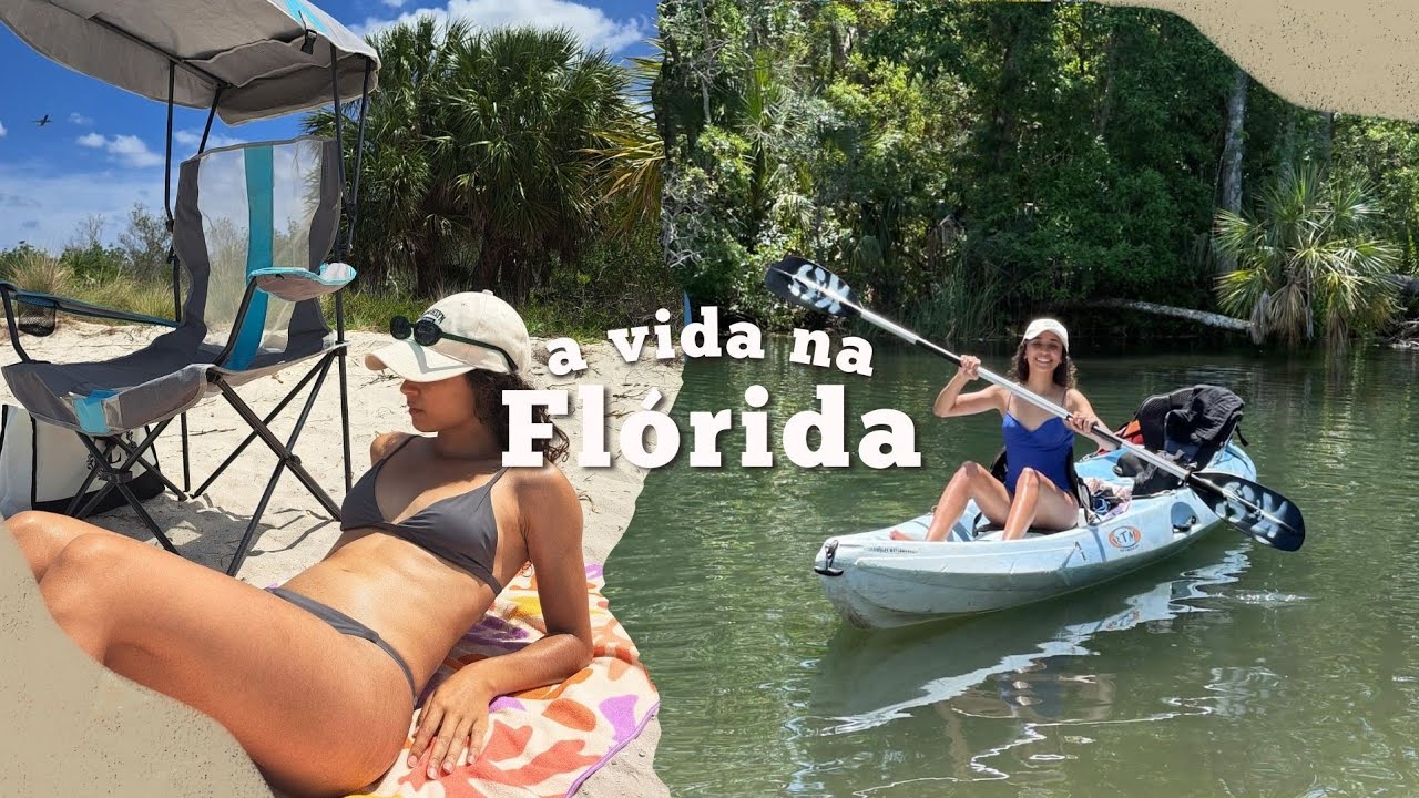 MINHA VIDA MORANDO NA FLÓRIDA | Praia + Kayak