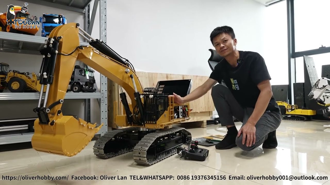 How are the wires connections and how the hydraulic system works for 1/8 150Kg 385 excavator