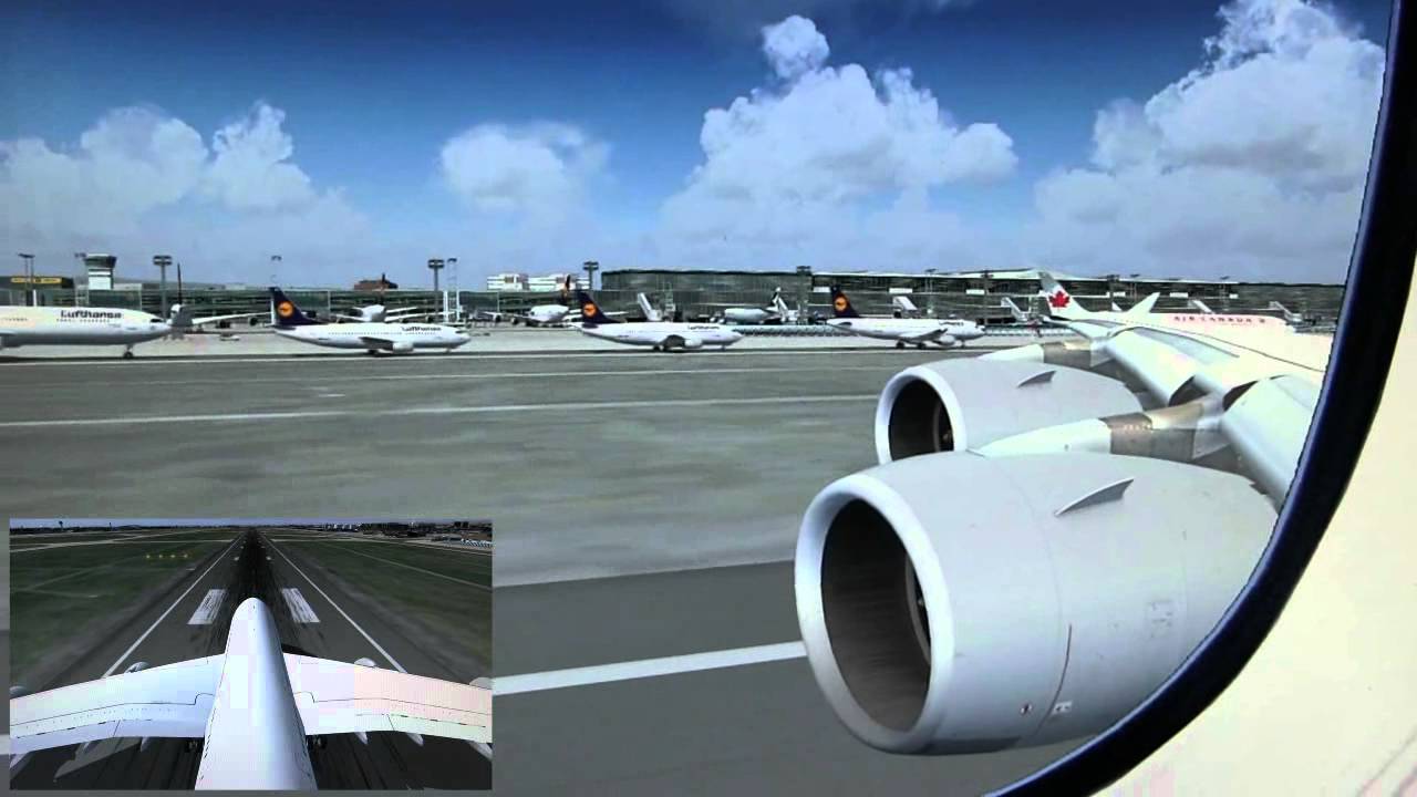 FS2004 LUFTHANSA A380-800 Frankfurt to Tokyo (Narita) 1/2