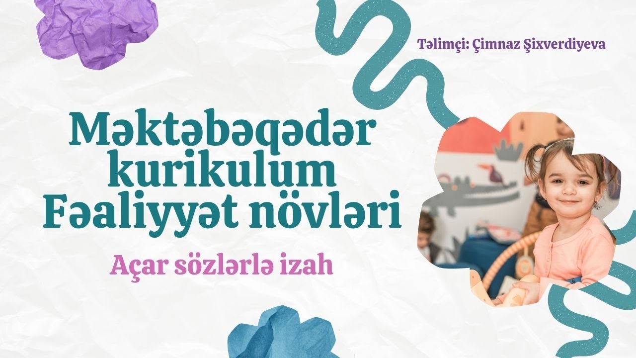 Müxtəlif fəaliyyət növləri üzrə uşaqların inkişafı - Bağça MİQ, Diaqnostika, Sertifikasiya