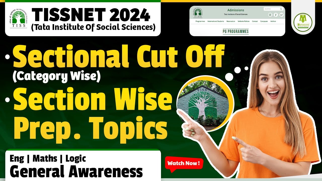 TISSNET 2024 - Sectional Cut Off (Category Wise) | Important Preparation Topics | Target TISS Campus