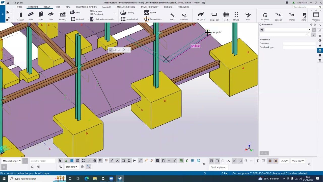 Belajar Tekla Structure : Pour management