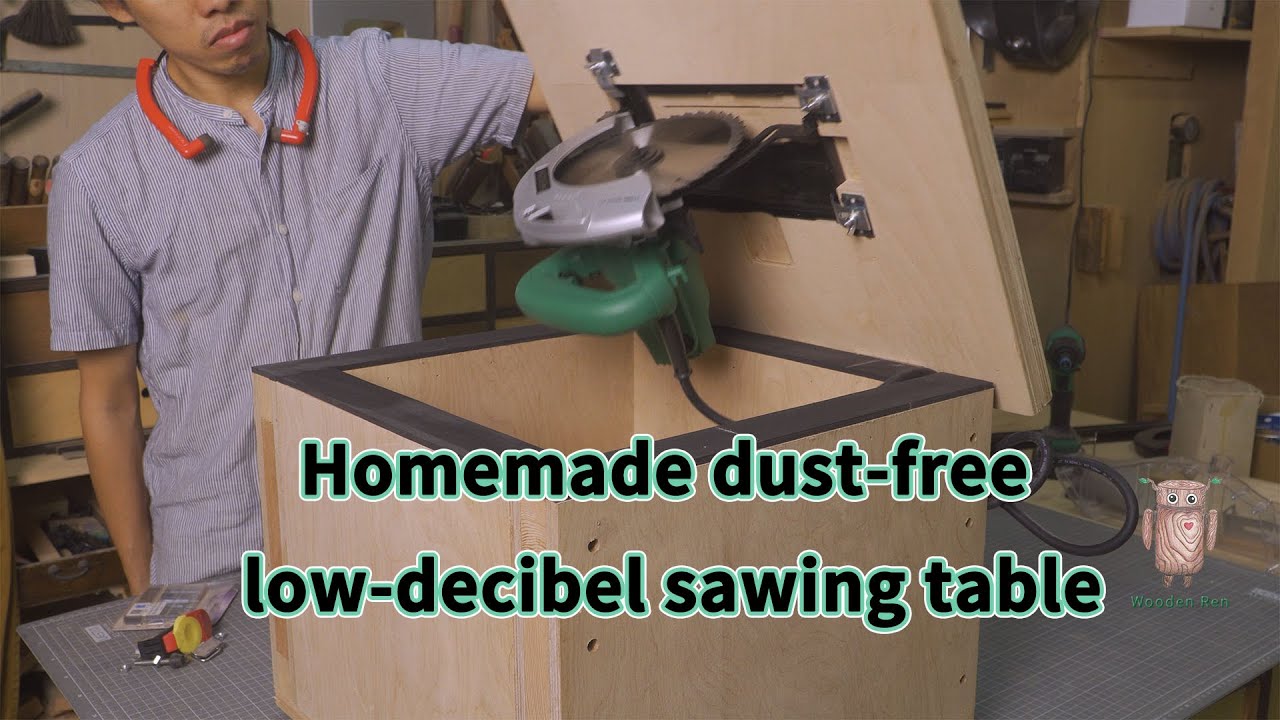 Homemade dust-free low-decibel sawing table | 自製無塵低分貝鋸台 | woodworking